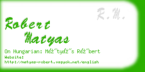 robert matyas business card